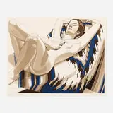 Philip Pearlstein, Nude on Mexican Blanket