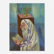 Harry Zitter, Sabbath Prayer, oil on artist board