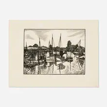J. J. Lankes, Boathouse, 1930, woodcut