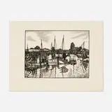 J. J. Lankes, Boathouse, 1930, woodcut