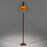 Handel, Floor lamp base with German art glass shade, c. 1910, copper, glass
