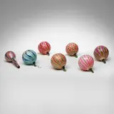 David Lotton, Collection of six Christmas ornaments with applied swags