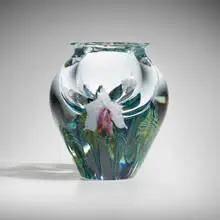 David Lotton, Important paperweight vase with orchids (from the Reflection Series)
