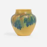 Louise Abel for Rookwood Pottery, Decorated Mat/Double Vellum floral vase with stylized woodbine