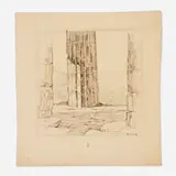 Armin Landeck, Parthenon Columns, graphite on paper