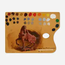 Harry Worthman, One of My Favorite Pieces, oil on wooden artist's palette