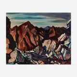 William C. Meyer, Rocky Cliffs, oil on Masonite