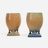 Roseville Pottery, Futura Ostrich Egg vases model 400-7, set of two