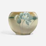 attribution for Weller Pottery Albert Haubrich, Eocean bowl with water lilies