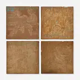 Ernest A. Batchelder, Nursery Rhyme tiles, set of four, c. 1920, glazed earthenware