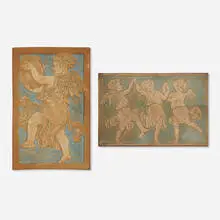 Ernest A. Batchelder, Angel tiles, set of two, c. 1920, glazed earthenware