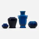 Collection of four vases by Rookwood Pottery, 1928, 1929, 1937, 1940, glazed porcelain, sold Aug 2023