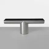 J. Wade Beam, Tee console, c. 1985, stainless steel, Vitrolite