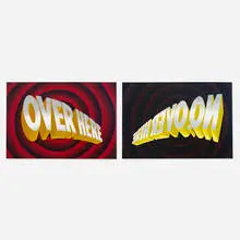 Nancy Dwyer, Over Here, No Over Here (diptych), 1989, acrylic on canvas