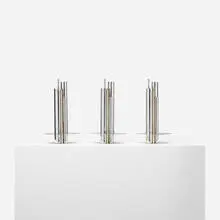 vases, set of three by Gio Ponti, c. 1956, silverplate, sold Sep 2013