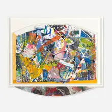 Sam Gilliam, Shell White, 1988, acrylic and handmade paper collage in artist's frame
