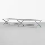 John Vesey, bench, c. 1958, aluminum, steel mesh