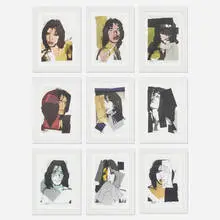 Sample portfolio (Mick Jagger, 1975 - ten works) by Andy Warhol, 1975, screenprint on paper, sold Sep 2013