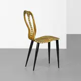 Musicale chair by Piero Fornasetti, 1951 / 1991, hand-painted and lithographically printed wood, enameled steel, sold Sep 2013