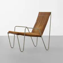 Bachelor chair, model 3351 by Verner Panton, 1955, stainless steel, suede, sold Sep 2013