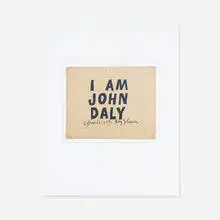 I am John Daly by Ray Johnson, c. 1960, ink on found paper, sold Sep 2013