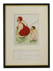 Untitled by Donald McGill, watercolour and bodycolour 20.5 x 15.5cm together with a copy of the postcard 14 x 9cm, sold Jul 2019