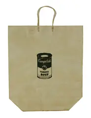 Andy Warhol, Untitled, 1928-1987) CAMPBELL'S TOMATO SOUP SHOPPING BAG Black and red silkscreen on paper bag