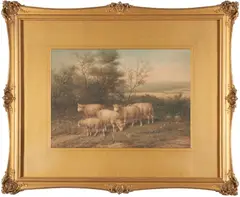 George Riecke, In Quiet Pastures, color lithograph