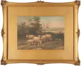 George Riecke, In Quiet Pastures, color lithograph