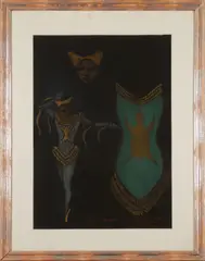 Italian School, Menadi, Unsigned. Pastel on black paper, sight size 25 1/2 x 18 1/4 in. (64.8 x 46.4 cm)