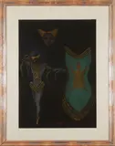 Italian School, Menadi, Unsigned. Pastel on black paper, sight size 25 1/2 x 18 1/4 in. (64.8 x 46.4 cm)