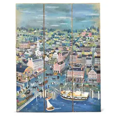 Painted Three-Panel Floor Screen Maxwell Mays, Providence, 1965