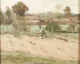 Chauncey Foster Ryder, Farming, oil on panel