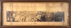 James Wallace Black, Boston After the Great Fire, 1872, Albumen print, in three panels; annotated 'View of the Burnt District from Chauncy St. with geographical markers on the mount