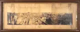 James Wallace Black, Boston After the Great Fire, 1872, Albumen print, in three panels; annotated 'View of the Burnt District from Chauncy St. with geographical markers on the mount