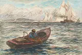 Reynolds Beal, Lobsterman Pulling a Trap
