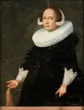Dutch School 17th century, Portrait of a Lady Holding a Handkerchief, oil on copper with an antique backing board