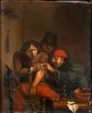 Adriaen Brouwer, A Surgeon Dressing a Wound, oil on panel