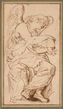 Italian School, A Seated Angel, unsigned; inscribed '15 / K257 / 14' (in pencil on the reverse of the paper); inscribed 'No 46' (in pen on the reverse of the paper)