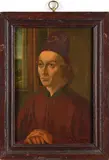 Dirk Bouts, Portrait of a Man in Red Robes, possibly Jan van Winckele, oil on copper