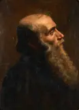 Profile of a Bearded Gentleman by Continental School, oil on panel later mounted to board, offered Dec 2023