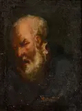 Italian School 18th century, Bust Portrait of an Old Man, oil on lined canvas