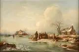 Wilhelm Alexander Meyerheim, The Frozen Pond, oil on canvas