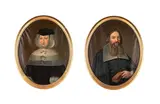 Christian Tunica, Pair of Portraits of Petrus and Anna H. Tudermann (Tuckerman) in original frames, oil on canvas