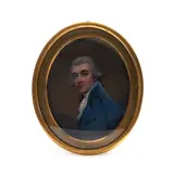 Portrait Miniature on Porcelain, Untitled, 1800, by Henry Bone RA (6 February 1755 – 17 December 1834), polychrome enamel depiction believed to be that of George Bowles Esq