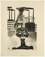 Conrad Felixmüller, Kohlenbergarbeiter, 1920, Lithographie auf glattem Papier