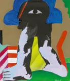 Horst Antes, Figur schwarz-violett, 1968, Acryl auf Leinwand