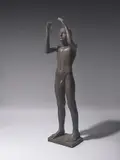 Ludwig Kasper, Aufschauender Knabe, 1935, Bronze mit dunkelbrauner Patina