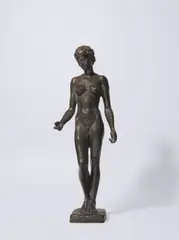 Anmut (Stehendes Mädchen) by Fritz Klimsch, 1939, Bronze mit grünbrauner Patina, sold Jun 2022