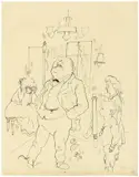 Häusliches Glück by George Grosz, 1921, Rohrfeder auf Papier, sold Nov 2018